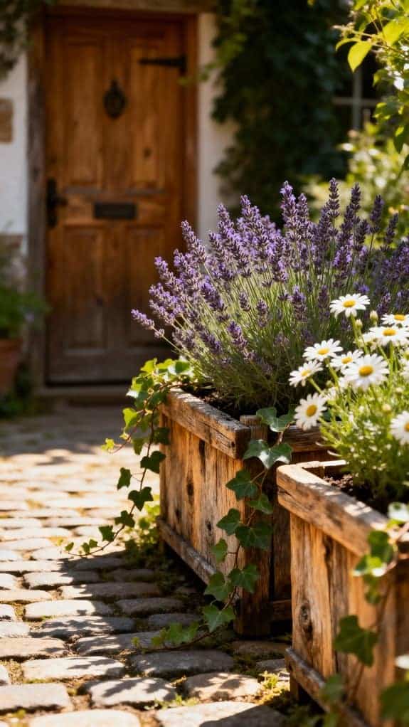 charming rustic wooden planters