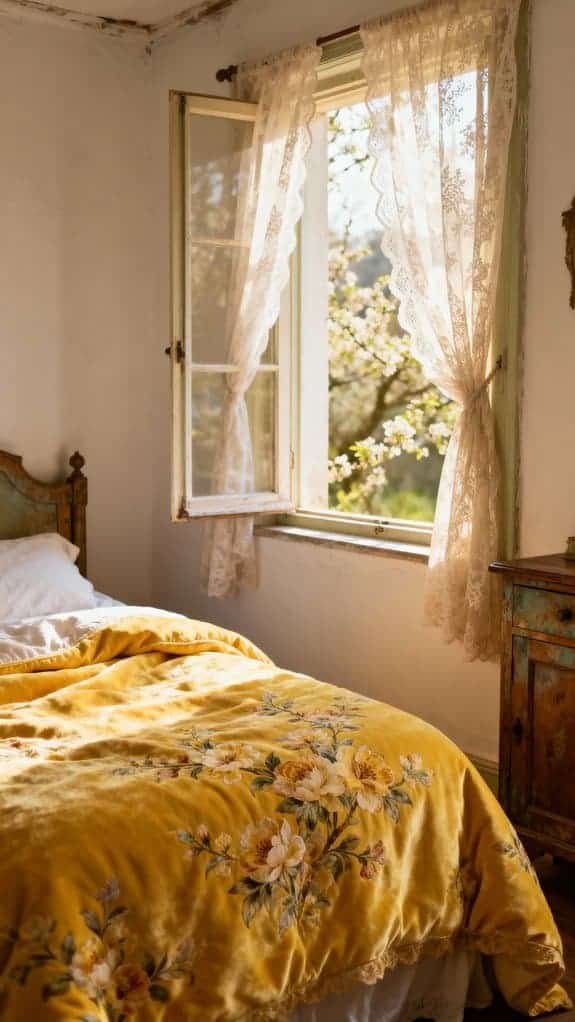 cheerful spring bedroom decor