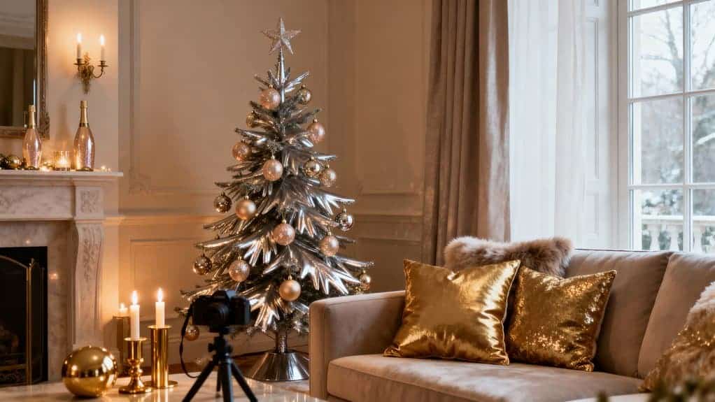 chic metallic holiday decor