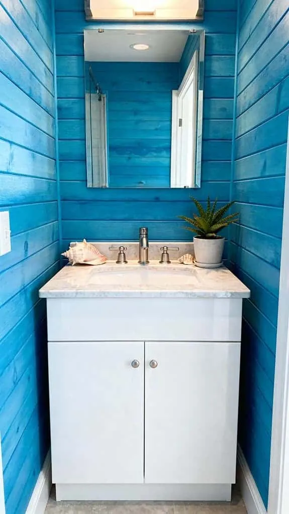 coastal bathroom with shiplap