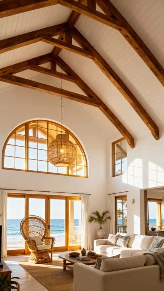 coastal white living room