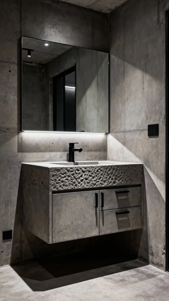 concrete vanity matte black