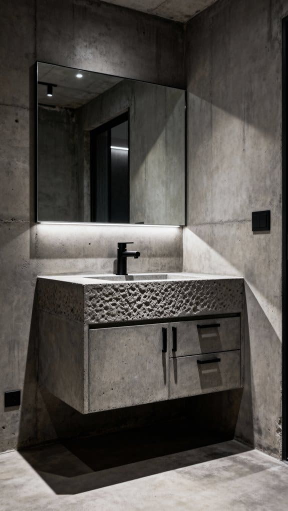 concrete vanity matte black