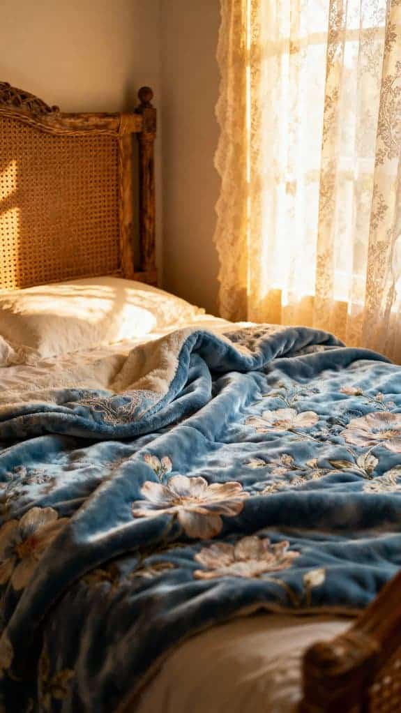 cozy blue floral retreat