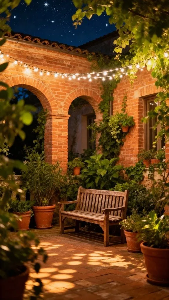 cozy brick courtyard oasis