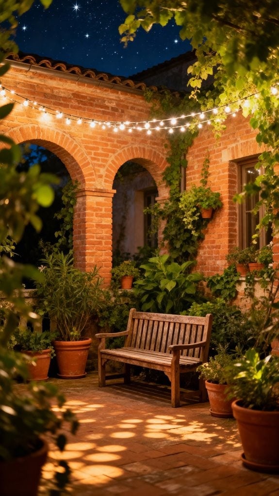 cozy brick courtyard oasis