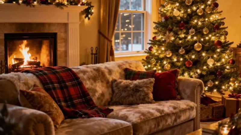 cozy christmas living room