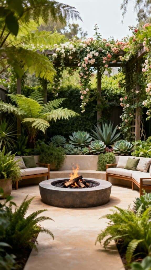 cozy fire pit oasis