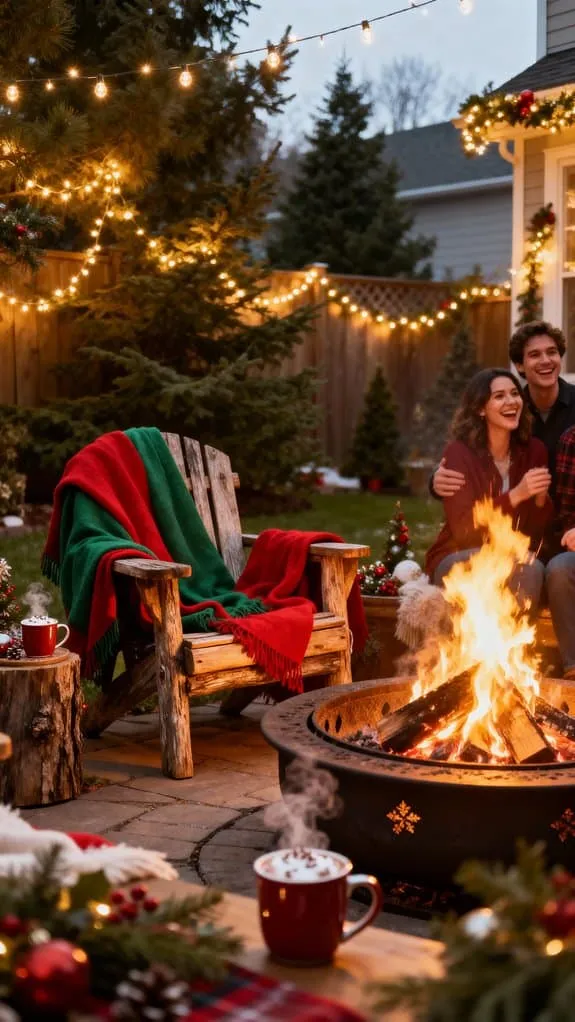 cozy firepit holiday gathering
