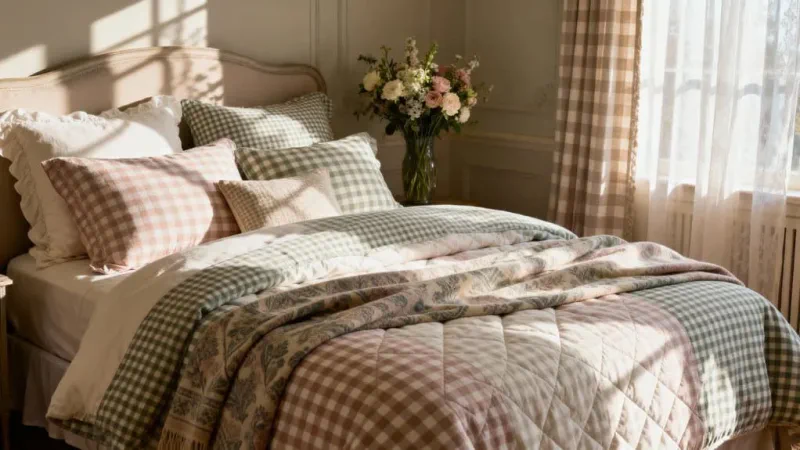 cozy gingham bedding inspiration