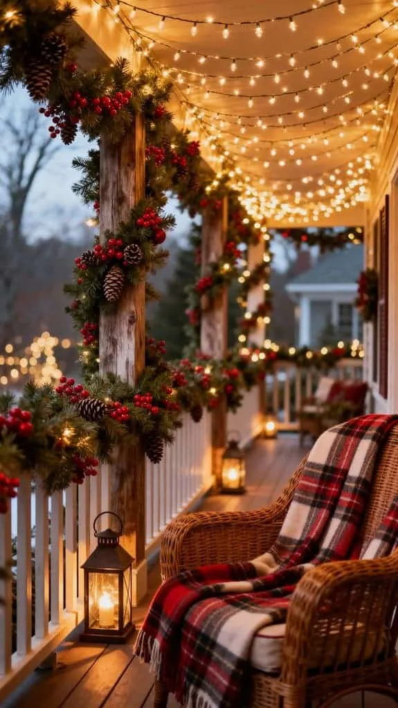 cozy holiday porch decor