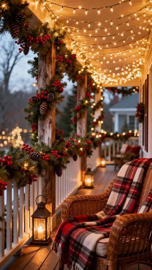 cozy holiday porch decor