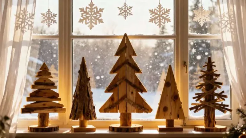 cozy holiday window display