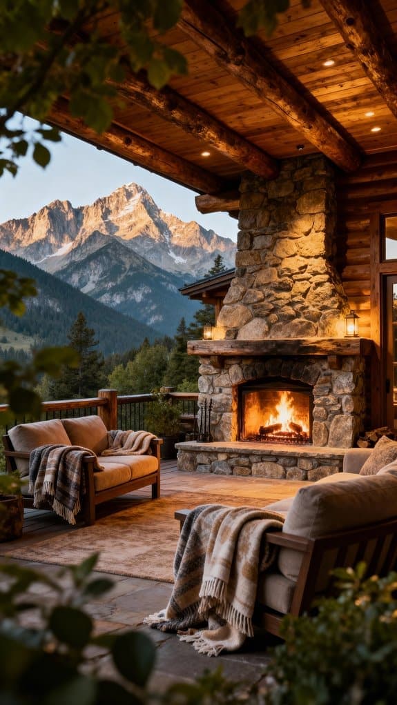 cozy mountain lodge patio