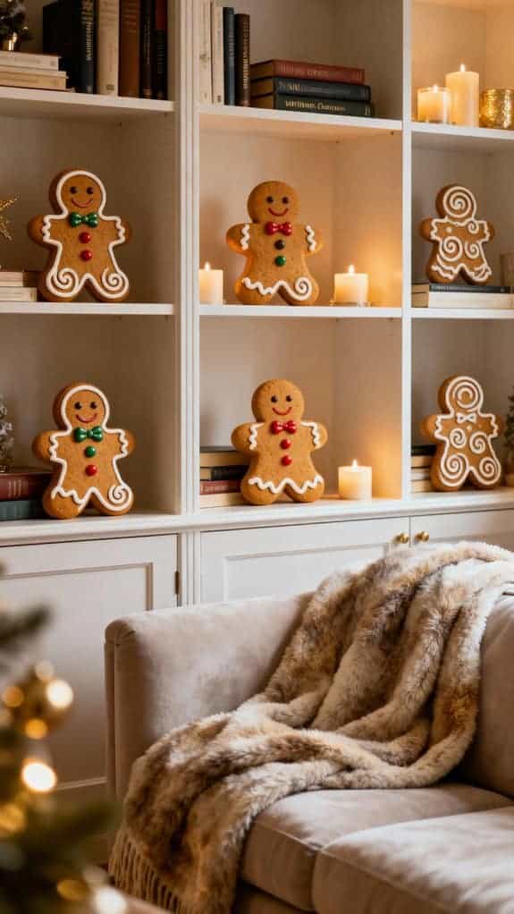cozy neutral gingerbread decor