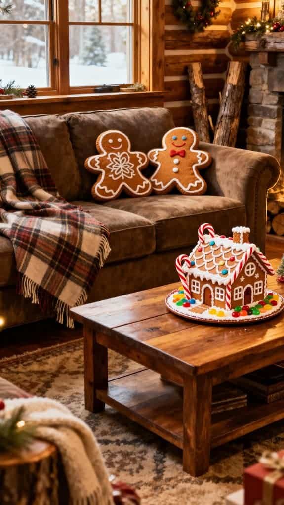 cozy plaid festive gingerbread accents