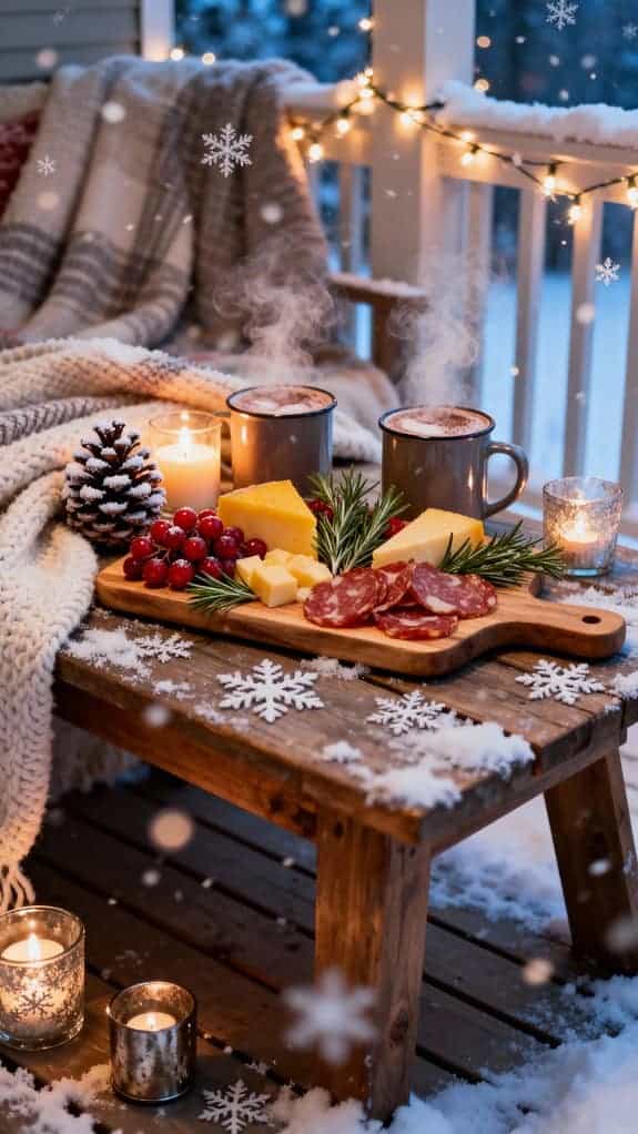 cozy winter charcuterie picnic