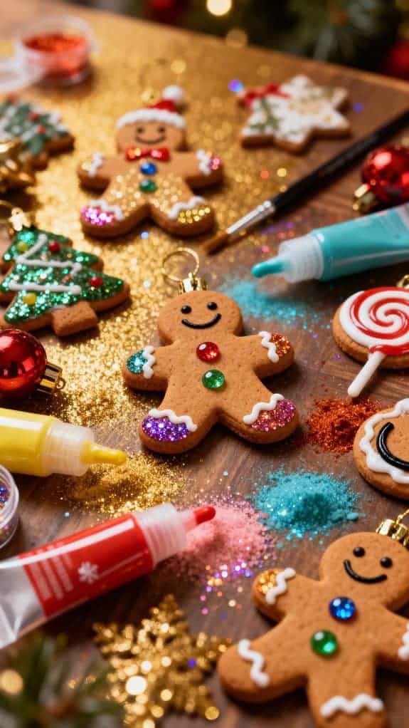 crafting holiday gingerbread ornaments
