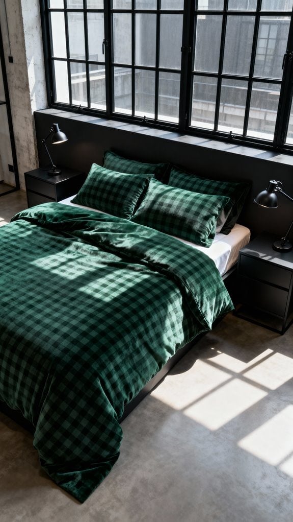 deep green gingham elegance