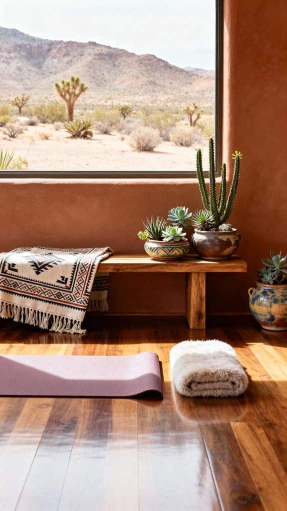 desert inspired serene yoga space