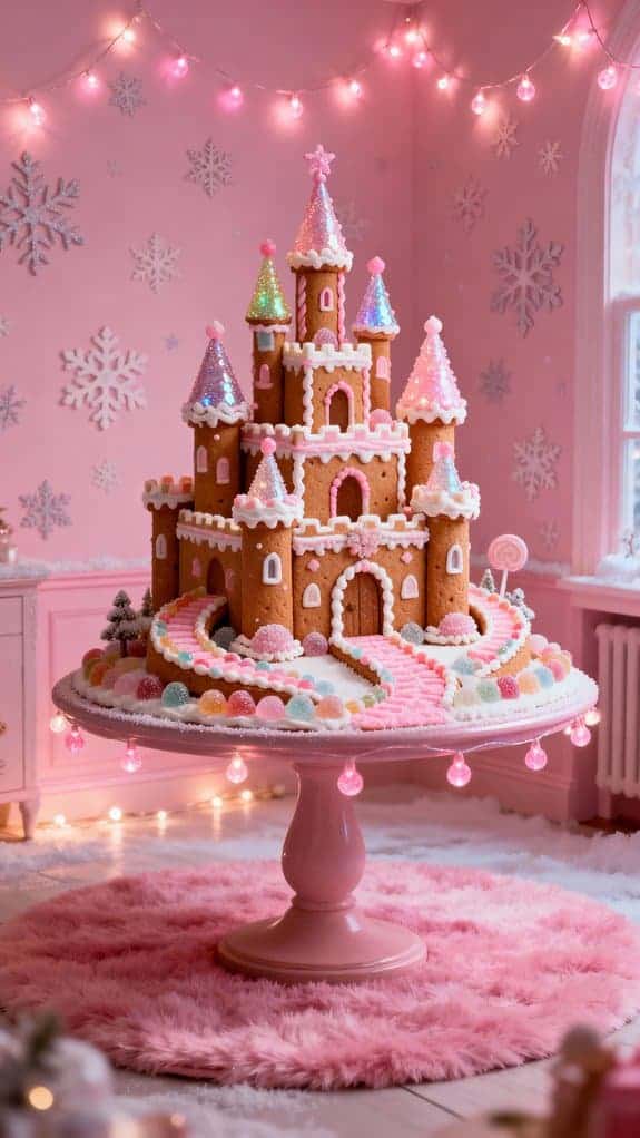 dreamy pink gingerbread wonderland