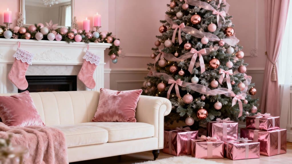 dreamy pink holiday decor