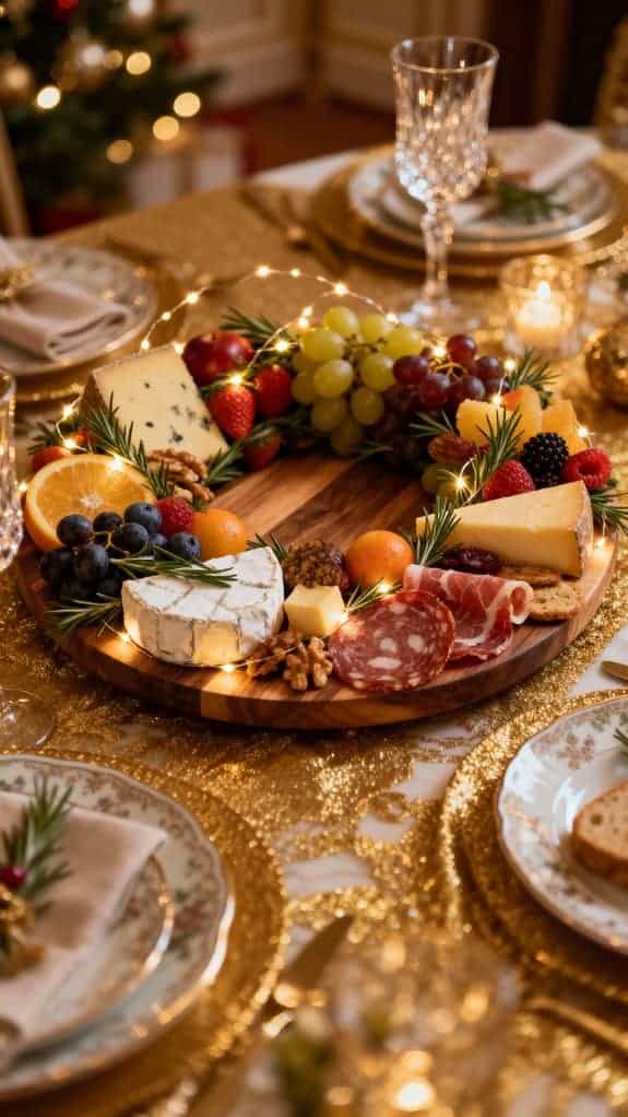 elegant gold themed holiday dining