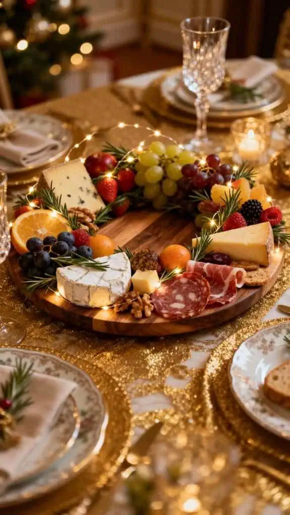 elegant gold themed holiday dining