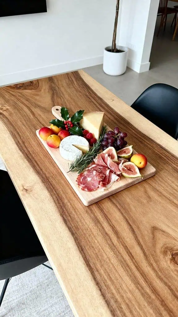 elegant minimalist charcuterie setup
