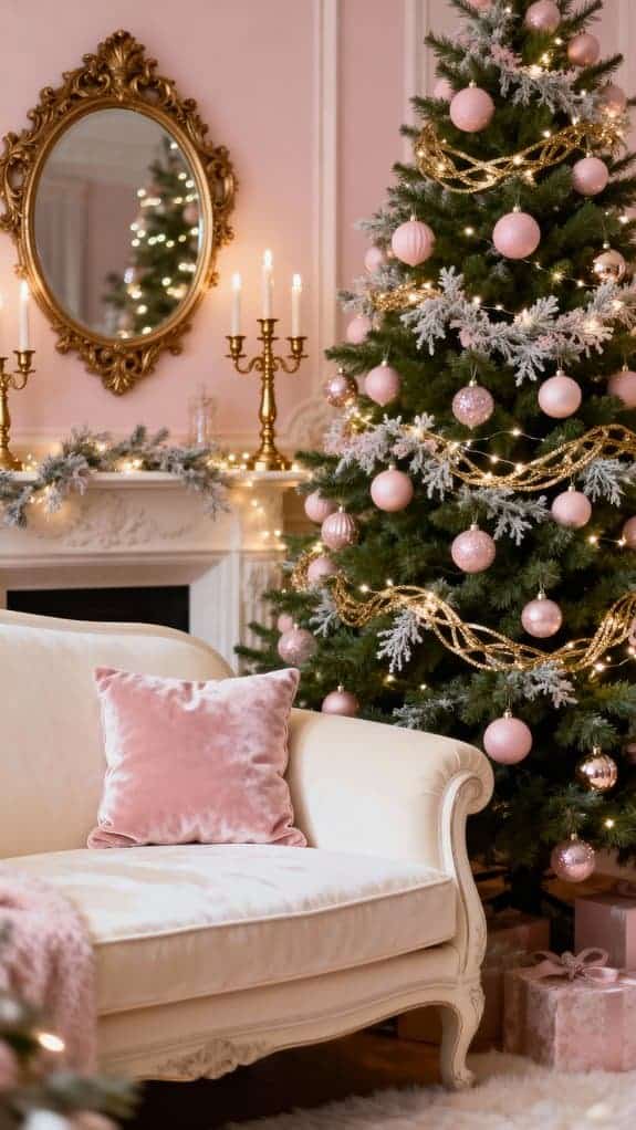elegant pink brass accents