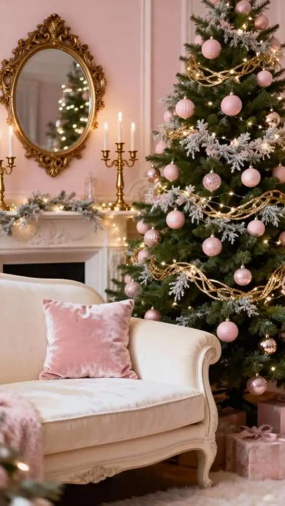elegant pink brass accents