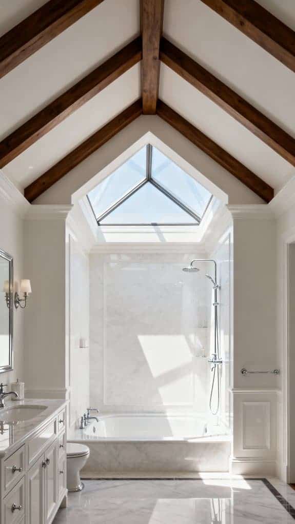 elegant skylit bathroom sanctuary