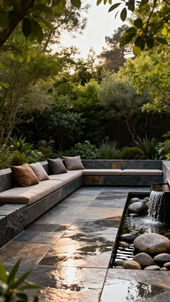 elegant slate patio oasis