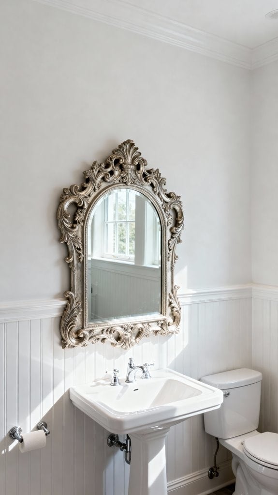 elegant white half bath