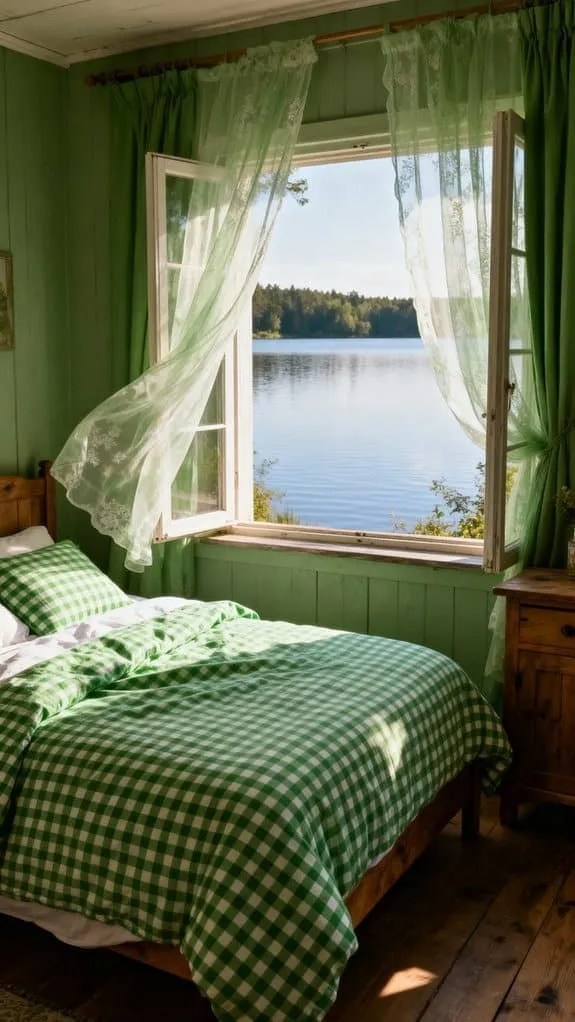 emerald gingham lakehouse serenity