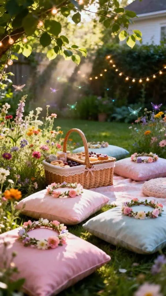 fairy garden picnic setup
