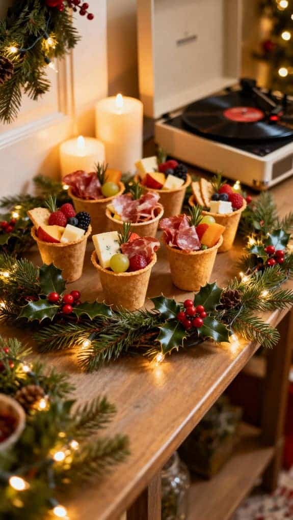 festive entryway with charcuterie