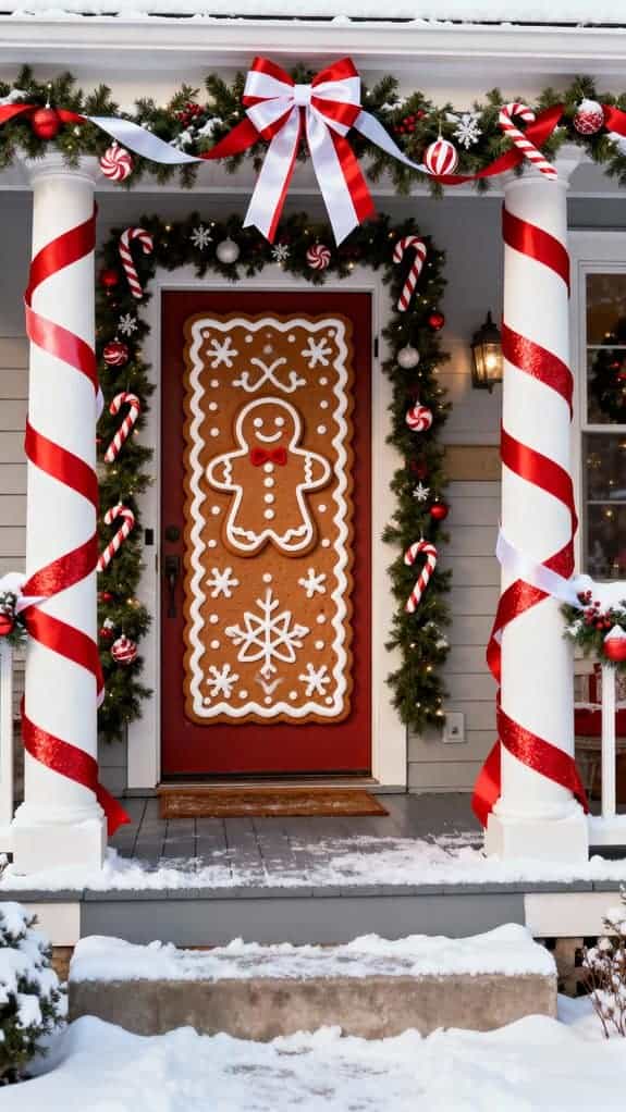 festive gingerbread porch decor