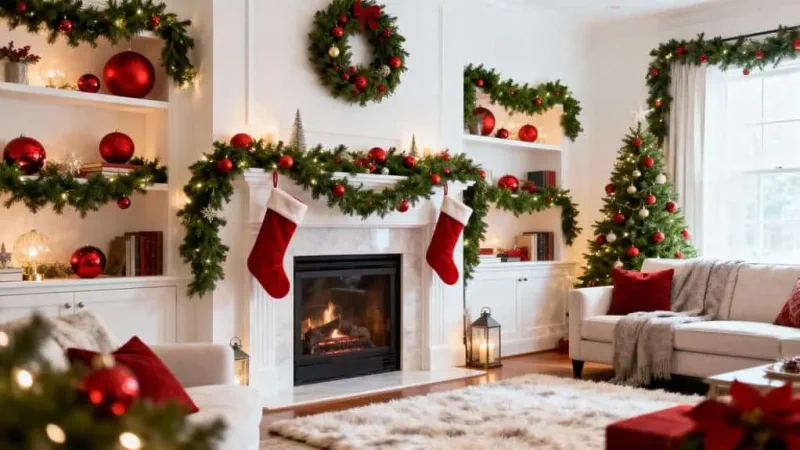 festive green and red