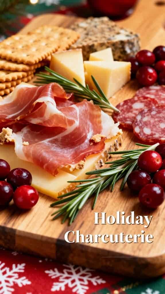 festive meat and cheese platter