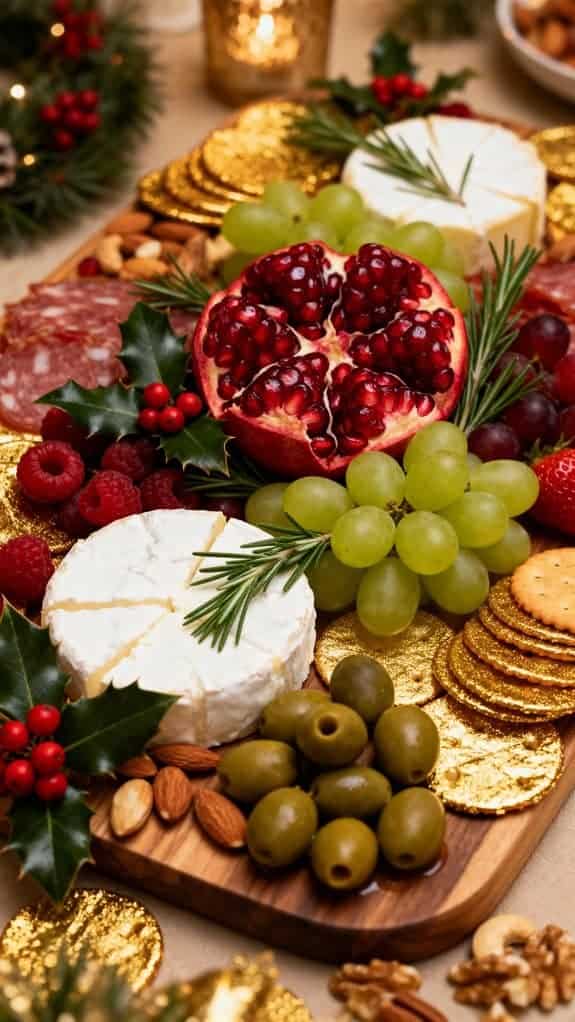 festive red green white