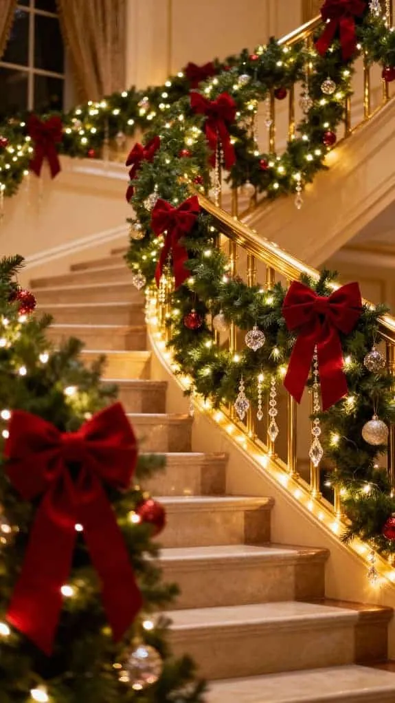 festive staircase holiday decor
