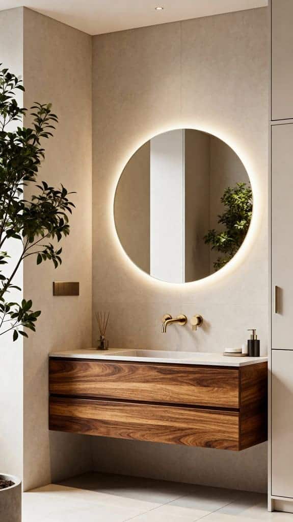 floating wood vanity elegance