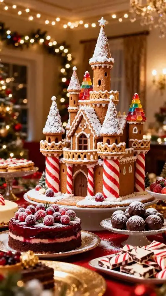gingerbread castle dessert bar