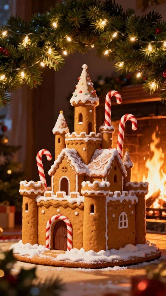 gingerbread castle fireplace nook