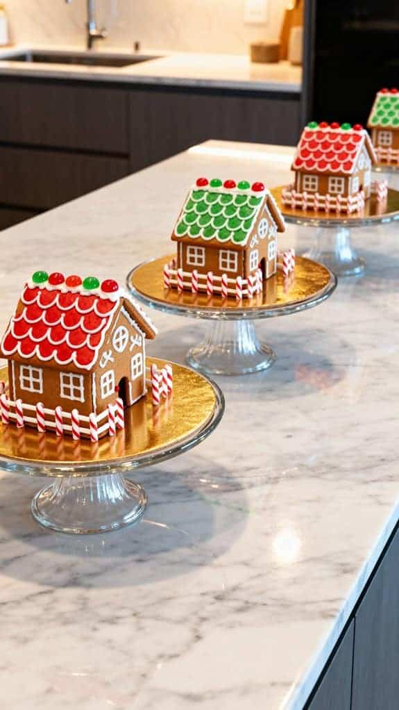gingerbread houses on marble