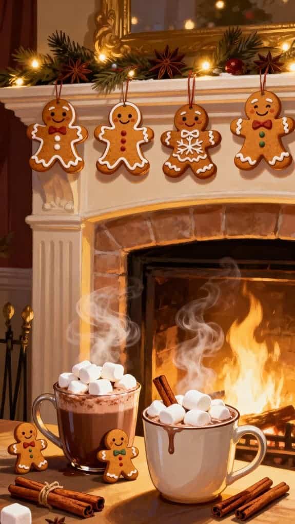 gingerbread mantel holiday display