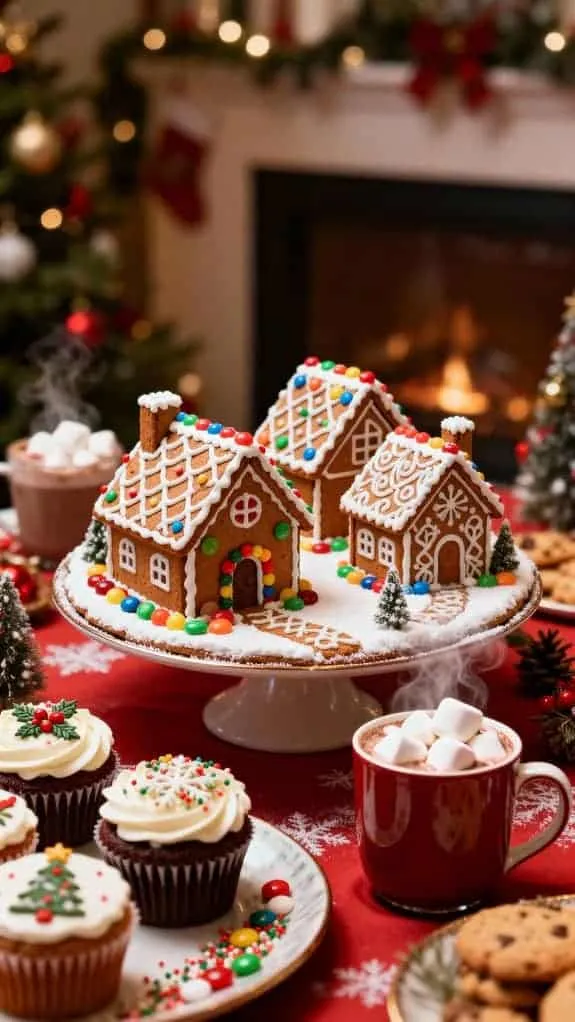 gingerbread themed dessert table