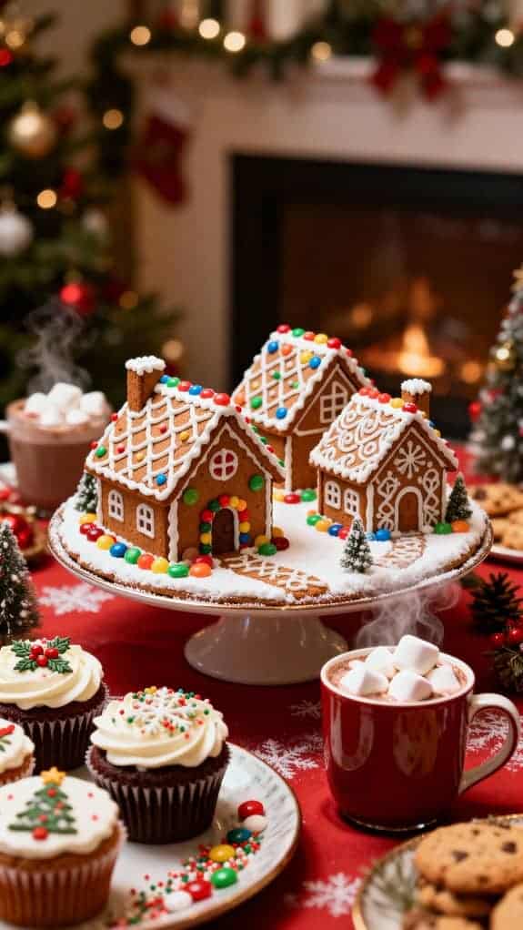 gingerbread themed dessert table