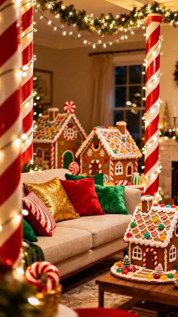 gingerbread themed festive living room